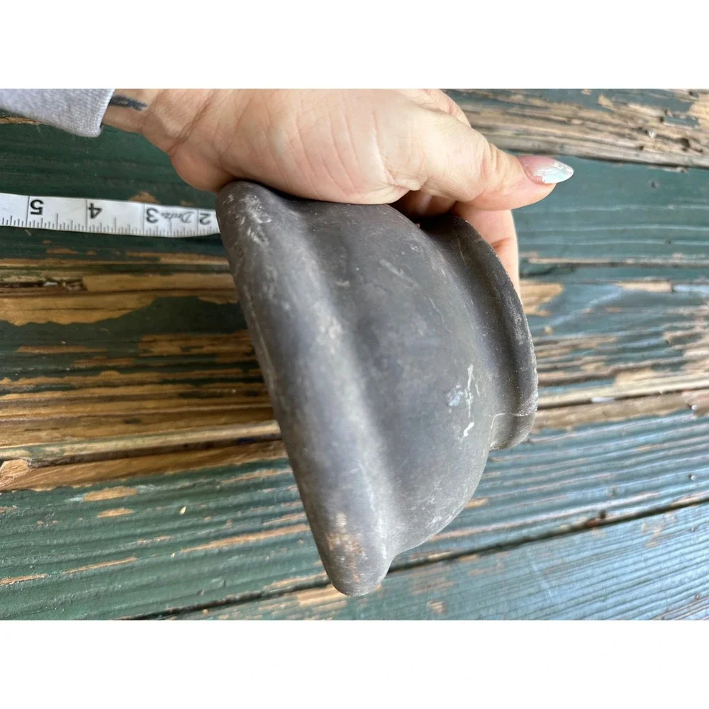 Vintage Rustic Grey Stone Mortar Bowl Primitive Apothecary Kitchen Decor 5.5in